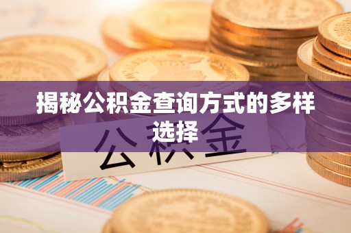 埌东揭秘公积金查询方式的多样选择